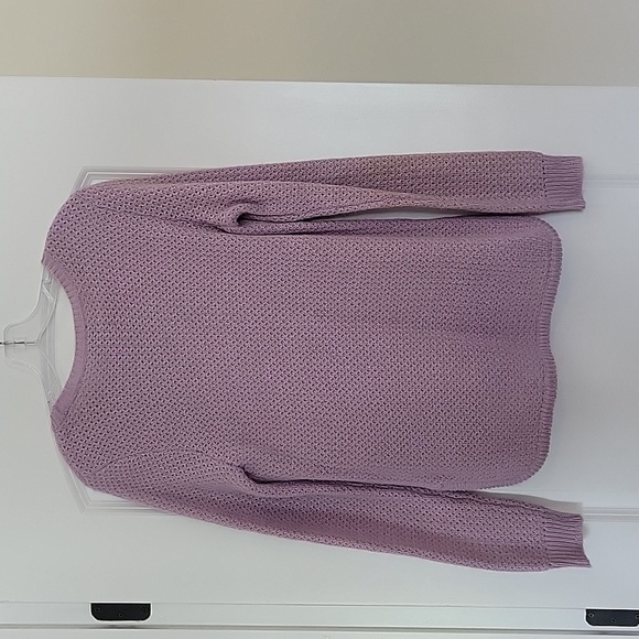 Ann TAYLOR LIGHT PURPLE WAFFLE SWEATER SIZE MEDIUM - Picture 11 of 16